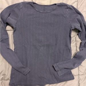 Brandy Melville Eyelet Long Sleeve Top